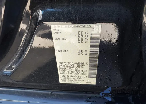 2017 Nissan Altima 2.5 S z USA, uszkodzony, nr VIN 1N4AL3AP5HN325725